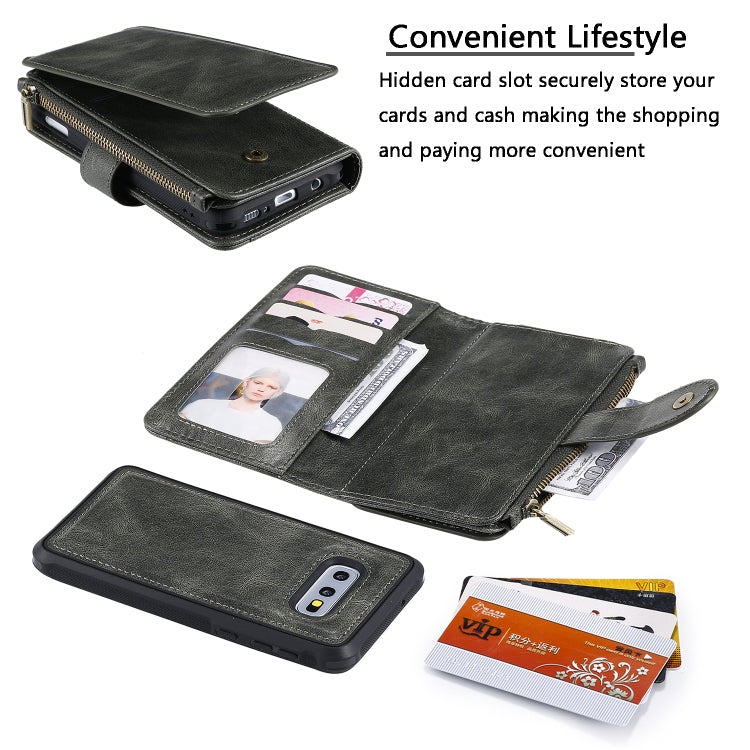 For Galaxy S10e Multifunctional Retro Detachable Magnetic Horizontal Flip Leather Case with Card Slots & Holder & Wallet & Photo Frame