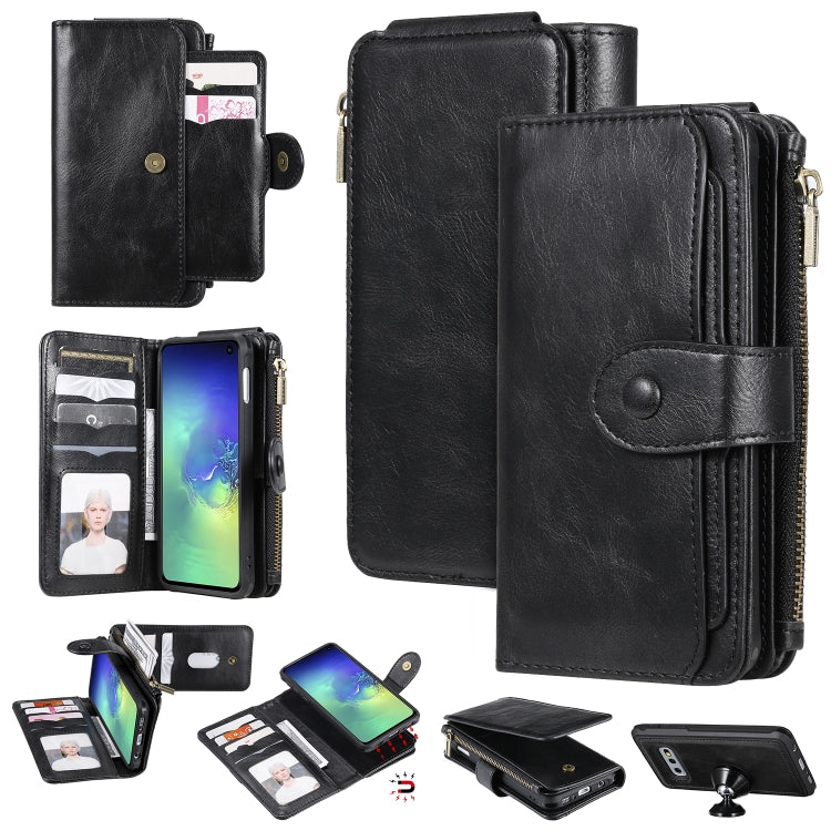 For Galaxy S10e Multifunctional Retro Detachable Magnetic Horizontal Flip Leather Case with Card Slots & Holder & Wallet & Photo Frame