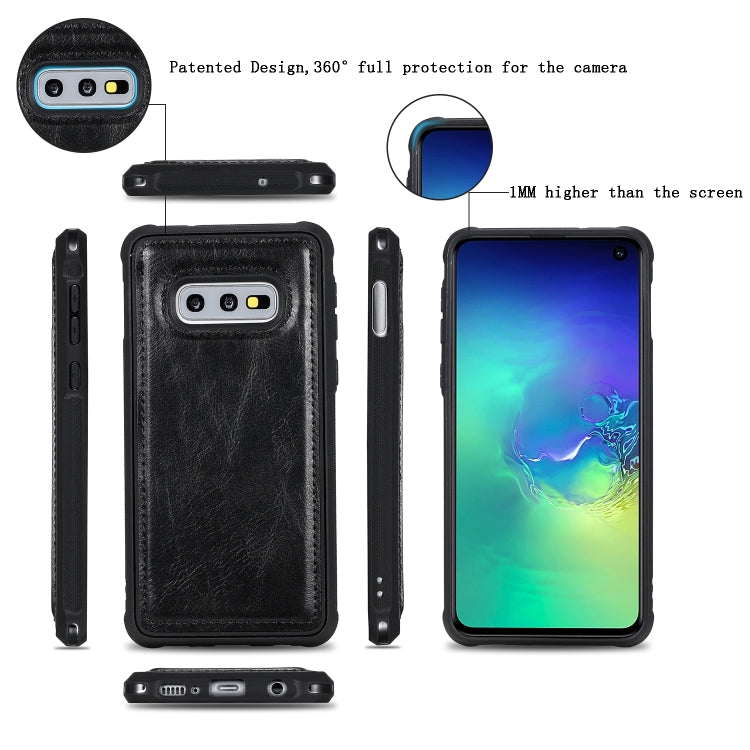 For Galaxy S10e Multifunctional Retro Detachable Magnetic Horizontal Flip Leather Case with Card Slots & Holder & Wallet & Photo Frame