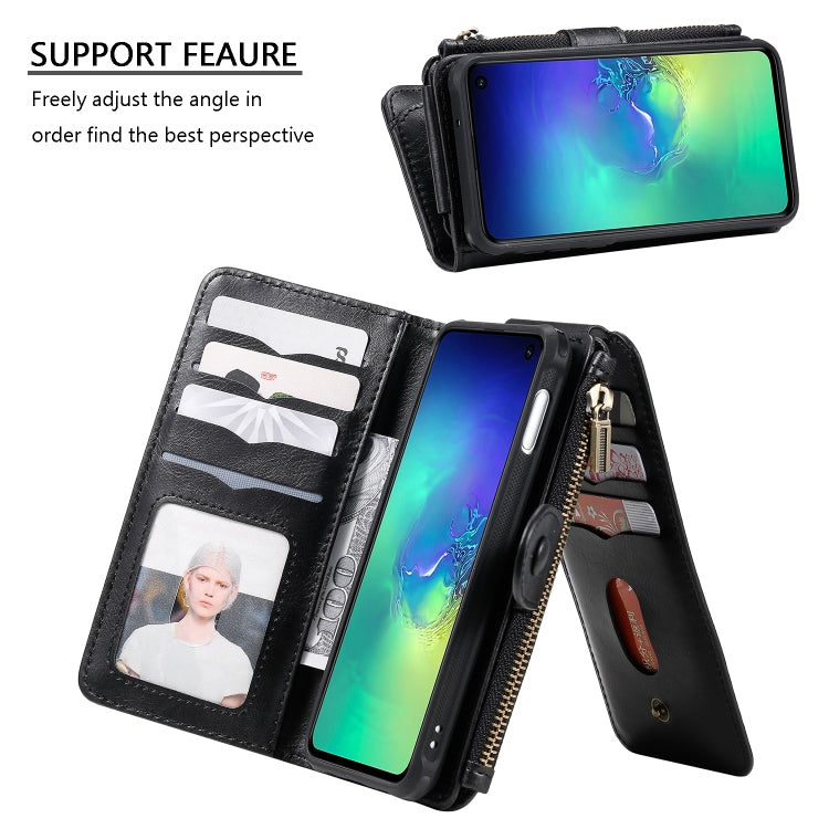 For Galaxy S10e Multifunctional Retro Detachable Magnetic Horizontal Flip Leather Case with Card Slots & Holder & Wallet & Photo Frame