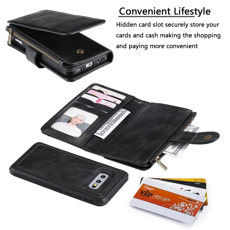 For Galaxy S10e Multifunctional Retro Detachable Magnetic Horizontal Flip Leather Case with Card Slots & Holder & Wallet & Photo Frame