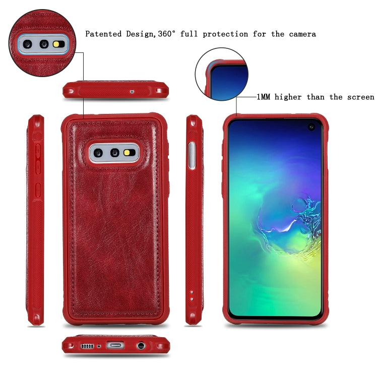 For Galaxy S10e Multifunctional Retro Detachable Magnetic Horizontal Flip Leather Case with Card Slots & Holder & Wallet & Photo Frame