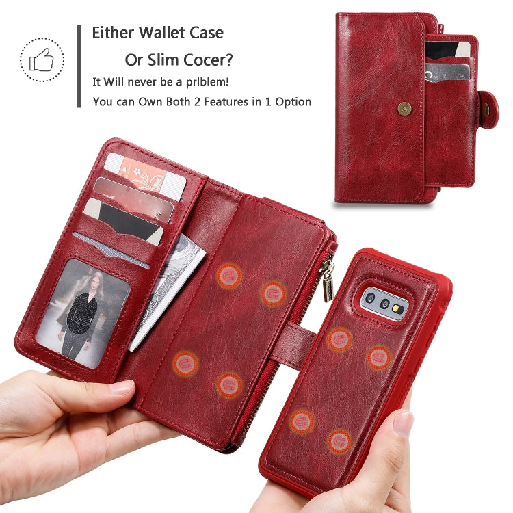 For Galaxy S10e Multifunctional Retro Detachable Magnetic Horizontal Flip Leather Case with Card Slots & Holder & Wallet & Photo Frame