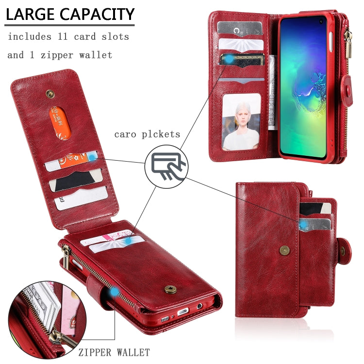 For Galaxy S10e Multifunctional Retro Detachable Magnetic Horizontal Flip Leather Case with Card Slots & Holder & Wallet & Photo Frame