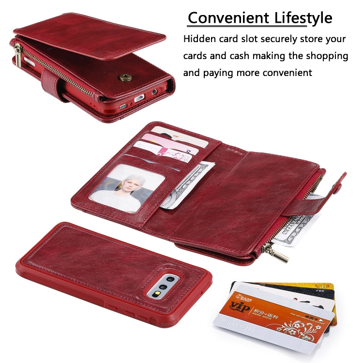 For Galaxy S10e Multifunctional Retro Detachable Magnetic Horizontal Flip Leather Case with Card Slots & Holder & Wallet & Photo Frame