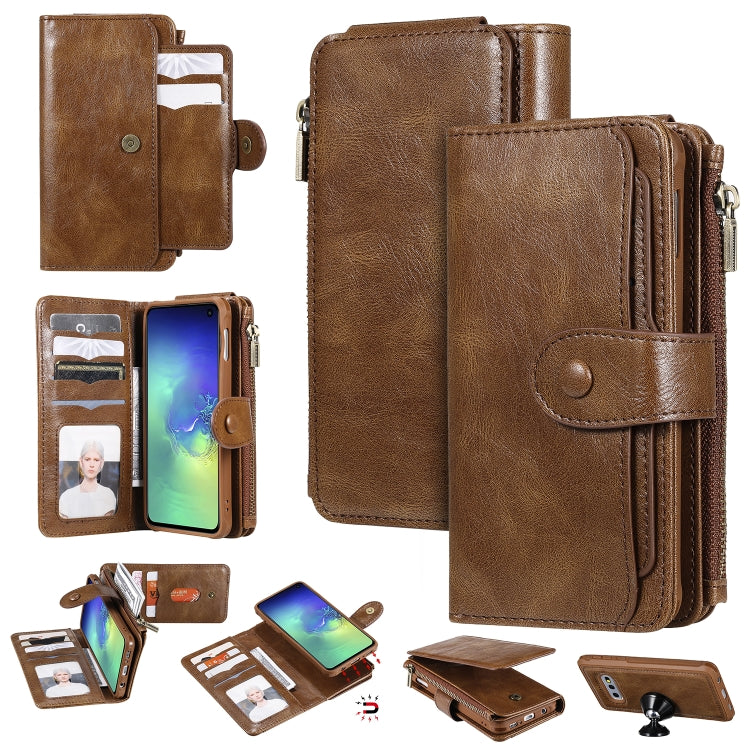 For Galaxy S10e Multifunctional Retro Detachable Magnetic Horizontal Flip Leather Case with Card Slots & Holder & Wallet & Photo Frame