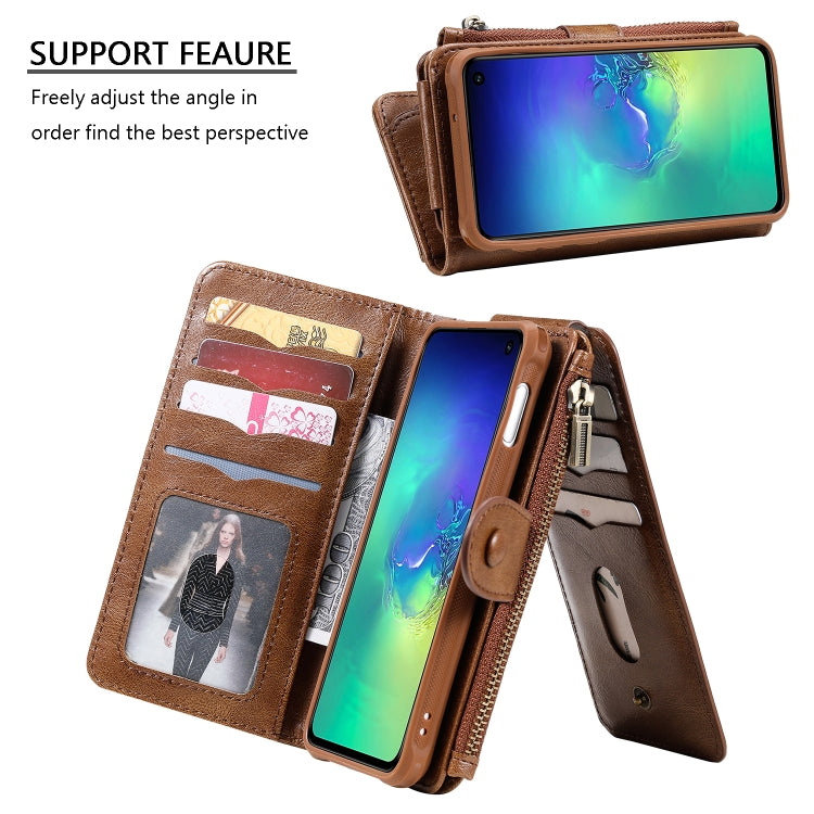 For Galaxy S10e Multifunctional Retro Detachable Magnetic Horizontal Flip Leather Case with Card Slots & Holder & Wallet & Photo Frame