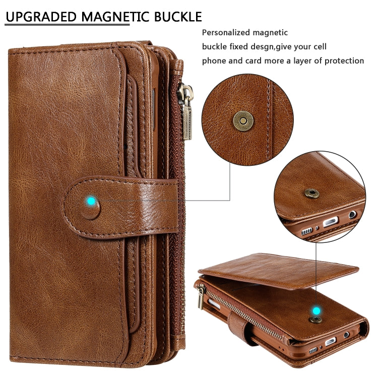 For Galaxy S10e Multifunctional Retro Detachable Magnetic Horizontal Flip Leather Case with Card Slots & Holder & Wallet & Photo Frame