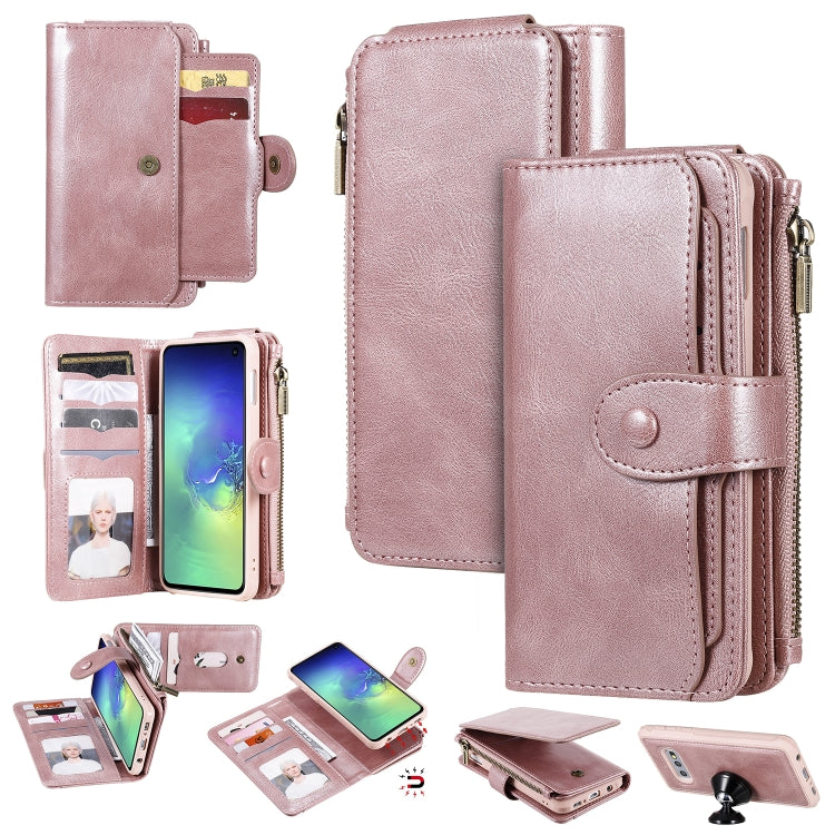 For Galaxy S10e Multifunctional Retro Detachable Magnetic Horizontal Flip Leather Case with Card Slots & Holder & Wallet & Photo Frame