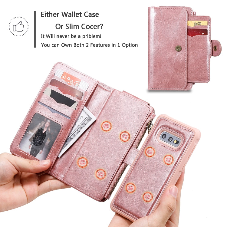 For Galaxy S10e Multifunctional Retro Detachable Magnetic Horizontal Flip Leather Case with Card Slots & Holder & Wallet & Photo Frame
