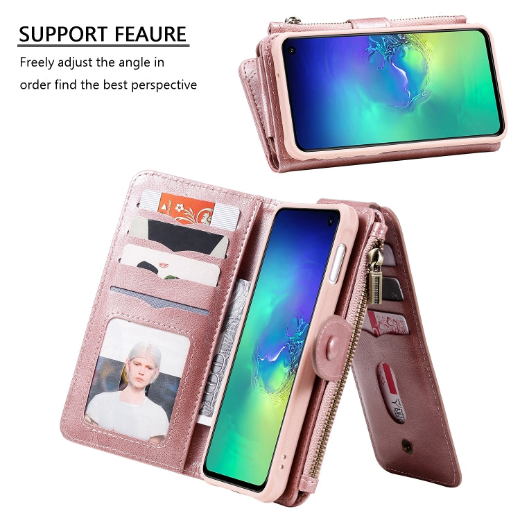For Galaxy S10e Multifunctional Retro Detachable Magnetic Horizontal Flip Leather Case with Card Slots & Holder & Wallet & Photo Frame
