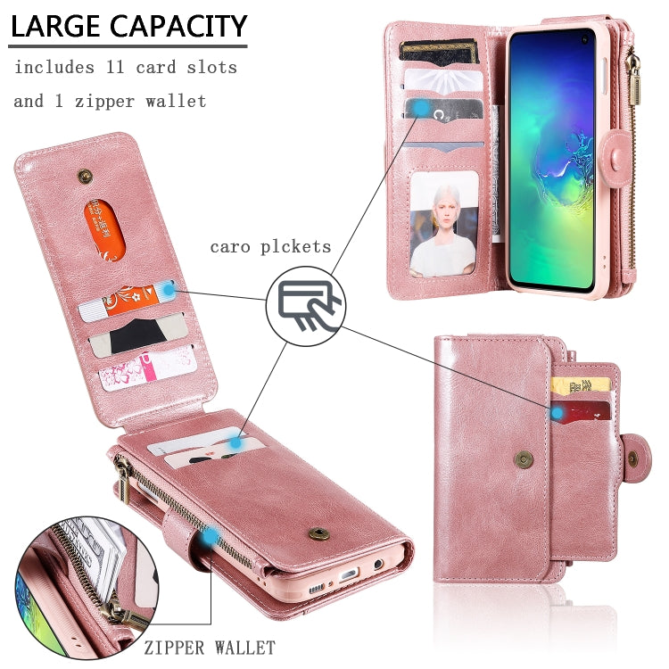 For Galaxy S10e Multifunctional Retro Detachable Magnetic Horizontal Flip Leather Case with Card Slots & Holder & Wallet & Photo Frame