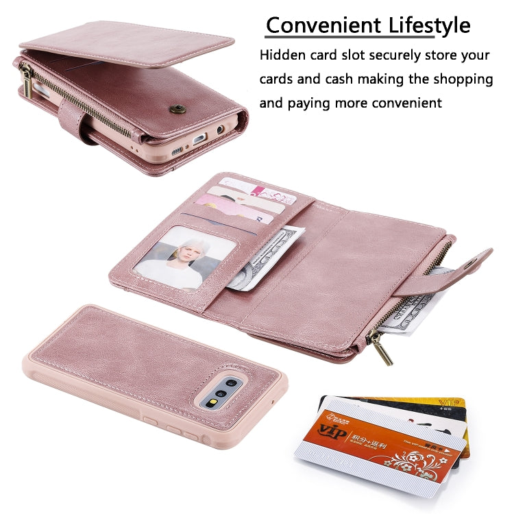 For Galaxy S10e Multifunctional Retro Detachable Magnetic Horizontal Flip Leather Case with Card Slots & Holder & Wallet & Photo Frame