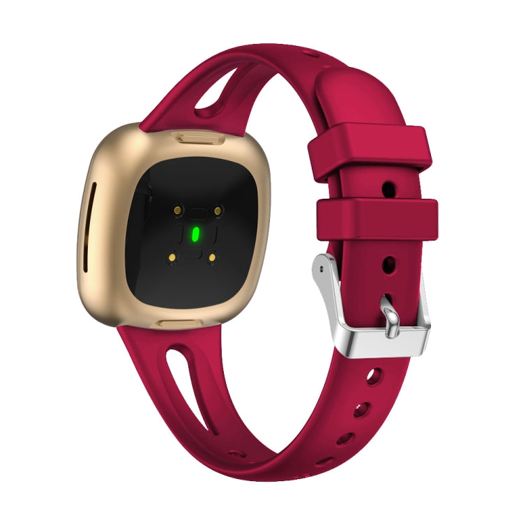 For Fitbit Versa 3 / 4 Water-drop Slim Silicone Watch Band, Size:S