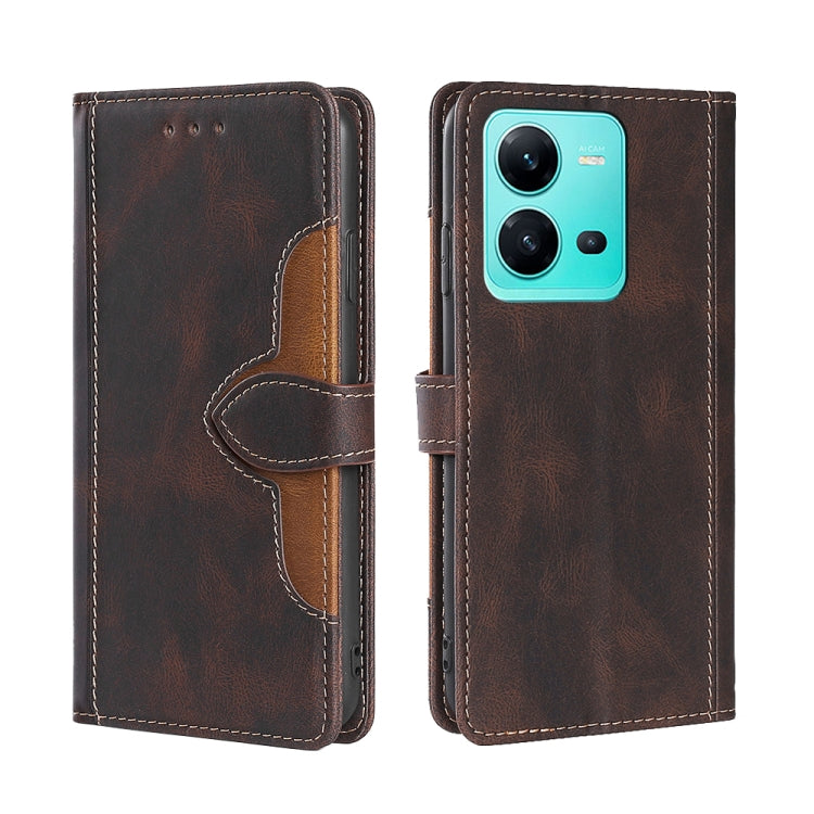 For vivo V25 5G/V25e 5G Skin Feel Magnetic Buckle Leather Phone Case