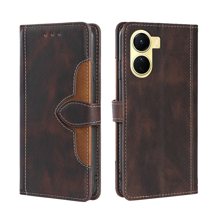 For vivo Y16 4G/Y02s 4G Skin Feel Magnetic Buckle Leather Phone Case
