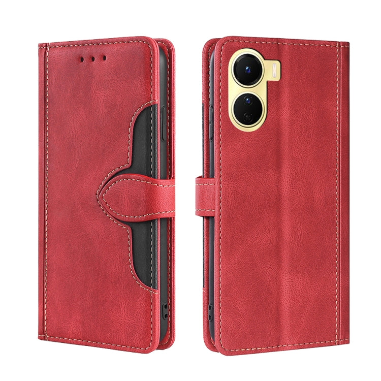 For vivo Y16 4G/Y02s 4G Skin Feel Magnetic Buckle Leather Phone Case