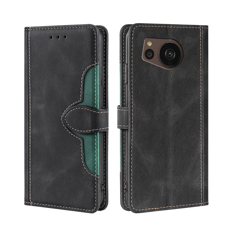 For Sharp Aquos sense7 plus Skin Feel Magnetic Buckle Leather Phone Case