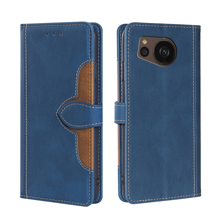 For Sharp Aquos sense7 plus Skin Feel Magnetic Buckle Leather Phone Case