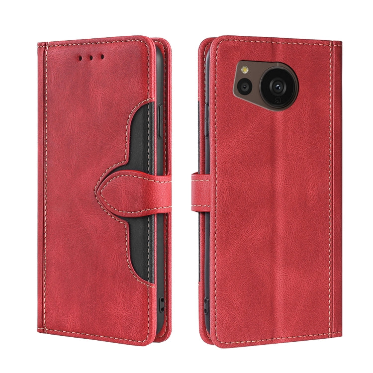 For Sharp Aquos sense7 plus Skin Feel Magnetic Buckle Leather Phone Case