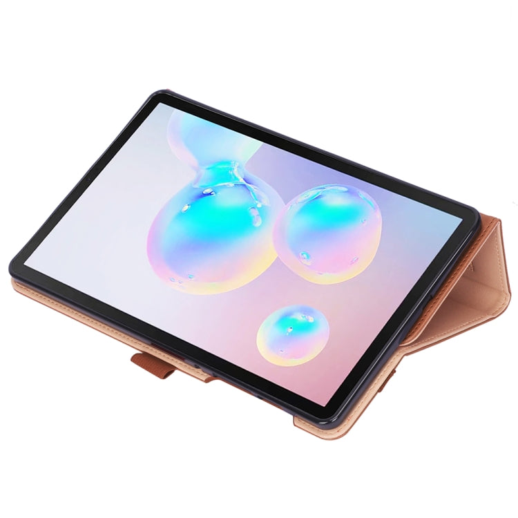 For Galaxy Tab S6 Lite P610 / P615 Retro Texture PU + TPU Horizontal Flip Leather Case with Holder & Card Slots & Hand Strap