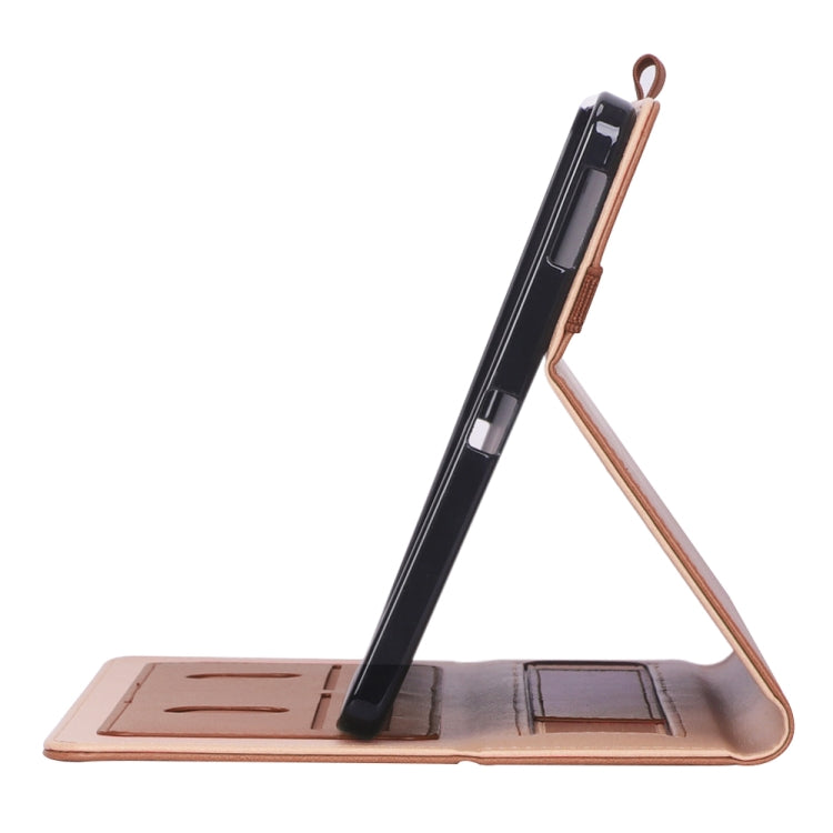For Galaxy Tab S6 Lite P610 / P615 Retro Texture PU + TPU Horizontal Flip Leather Case with Holder & Card Slots & Hand Strap