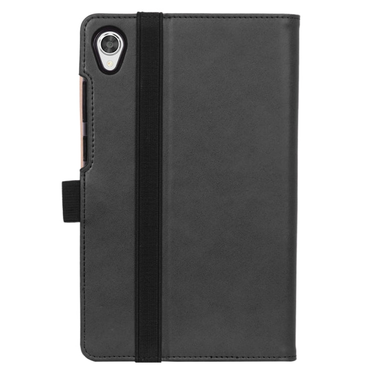 For Lenovo M8 Retro Texture PU + TPU Horizontal Flip Leather Case with Holder & Card Slots & Hand Strap