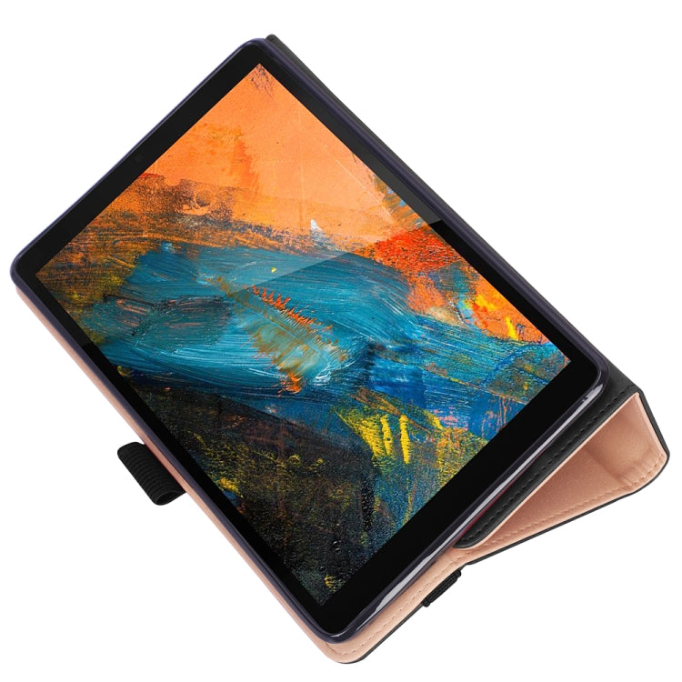 For Lenovo M8 Retro Texture PU + TPU Horizontal Flip Leather Case with Holder & Card Slots & Hand Strap