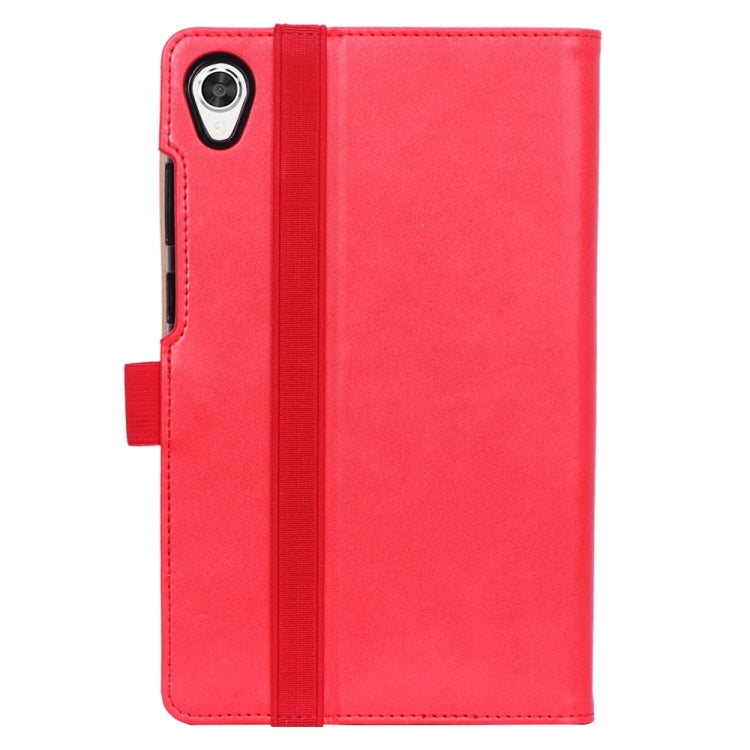 For Lenovo M8 Retro Texture PU + TPU Horizontal Flip Leather Case with Holder & Card Slots & Hand Strap