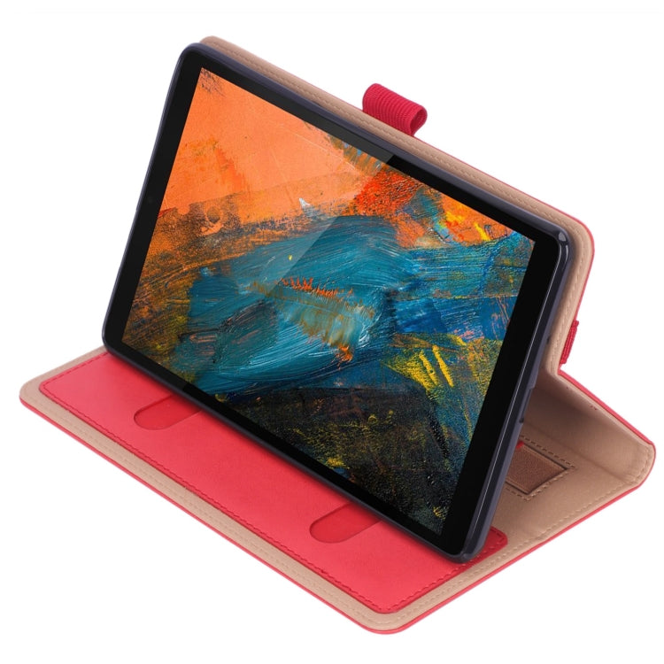 For Lenovo M8 Retro Texture PU + TPU Horizontal Flip Leather Case with Holder & Card Slots & Hand Strap