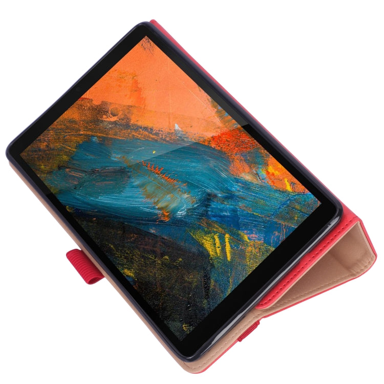For Lenovo M8 Retro Texture PU + TPU Horizontal Flip Leather Case with Holder & Card Slots & Hand Strap