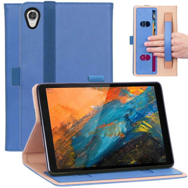 For Lenovo M8 Retro Texture PU + TPU Horizontal Flip Leather Case with Holder & Card Slots & Hand Strap