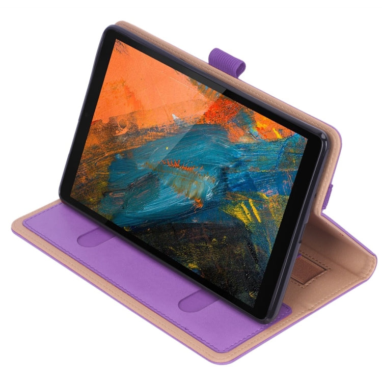 For Lenovo M8 Retro Texture PU + TPU Horizontal Flip Leather Case with Holder & Card Slots & Hand Strap