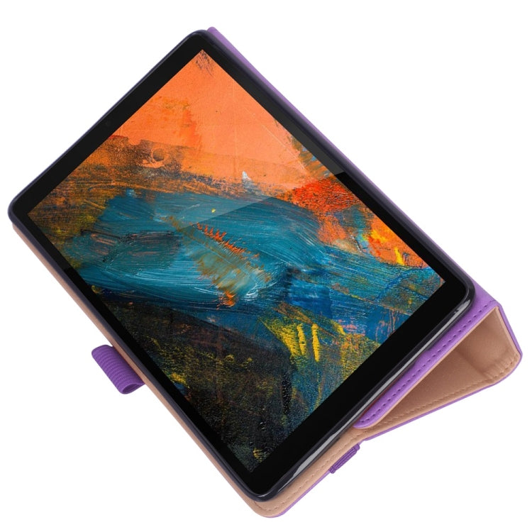 For Lenovo M8 Retro Texture PU + TPU Horizontal Flip Leather Case with Holder & Card Slots & Hand Strap