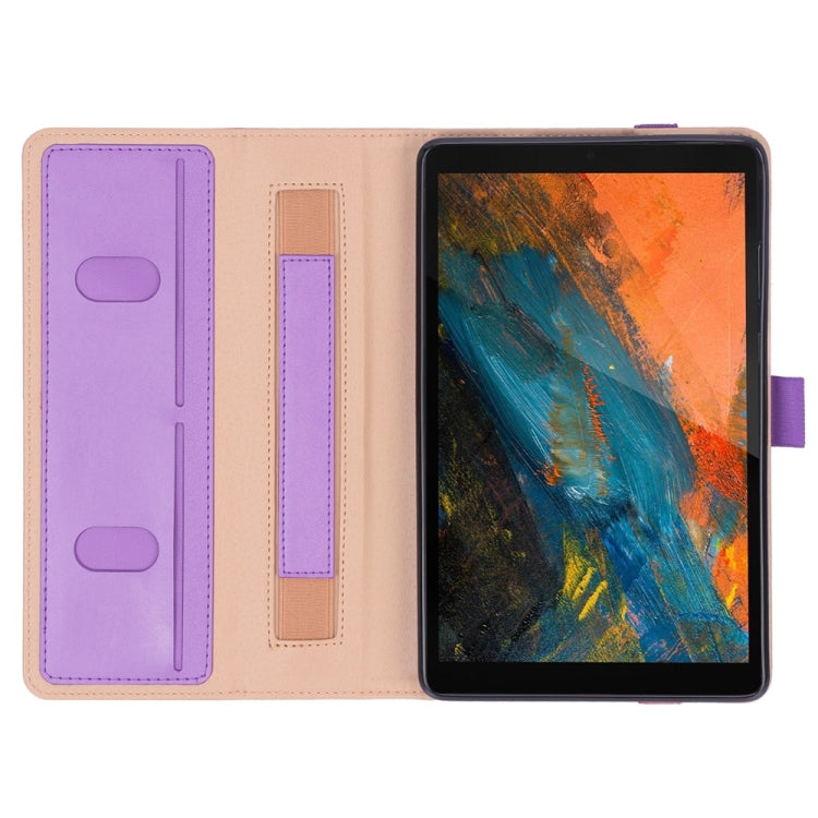 For Lenovo M8 Retro Texture PU + TPU Horizontal Flip Leather Case with Holder & Card Slots & Hand Strap