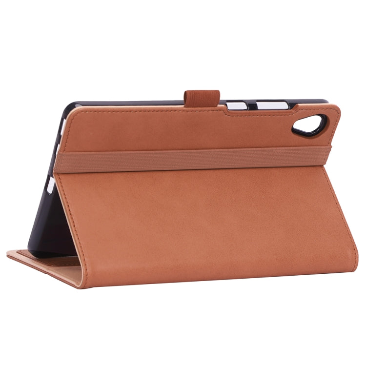 For Lenovo M8 Retro Texture PU + TPU Horizontal Flip Leather Case with Holder & Card Slots & Hand Strap