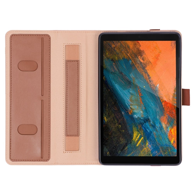 For Lenovo M8 Retro Texture PU + TPU Horizontal Flip Leather Case with Holder & Card Slots & Hand Strap