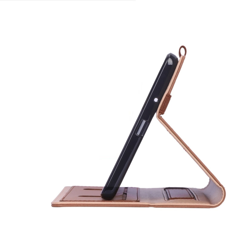 For Lenovo M8 Retro Texture PU + TPU Horizontal Flip Leather Case with Holder & Card Slots & Hand Strap