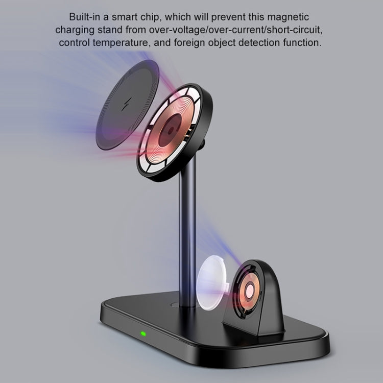 WA21 2 in 1 Magnetic Wireless Charger Phone Holder for iPhone 12 / 13 / 14 / 15 Series Phones & AirPods(Pink)