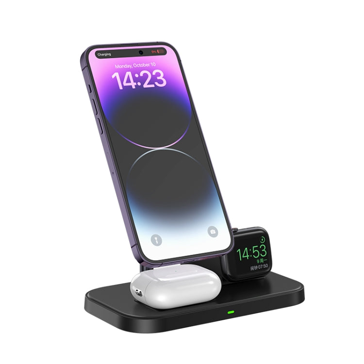 WA22 3 in 1 Magnetic Wireless Charger Phone Holder for iPhone 12 / 13 / 14 / 15 Series Phones & AirPods