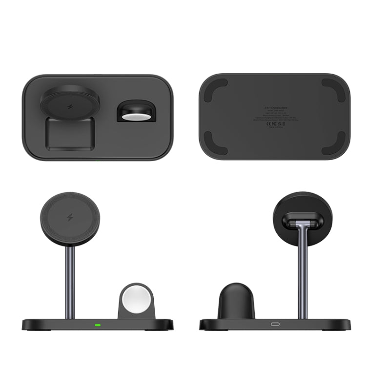 WA22 3 in 1 Magnetic Wireless Charger Phone Holder for iPhone 12 / 13 / 14 / 15 Series Phones & AirPods