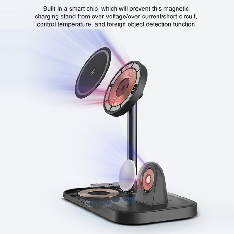 WA22 3 in 1 Magnetic Wireless Charger Phone Holder for iPhone 12 / 13 / 14 / 15 Series Phones & AirPods