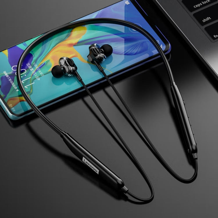 Lenovo HE05 Pro Double Speaker Wireless Sports Waterproof Neckband Bluetooth Earphone with Mic