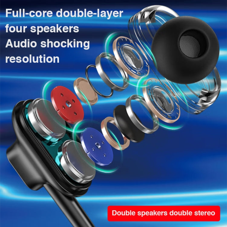 Lenovo HE05 Pro Double Speaker Wireless Sports Waterproof Neckband Bluetooth Earphone with Mic