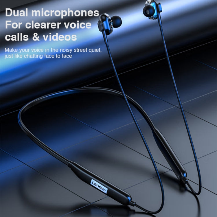Lenovo HE05 Pro Double Speaker Wireless Sports Waterproof Neckband Bluetooth Earphone with Mic