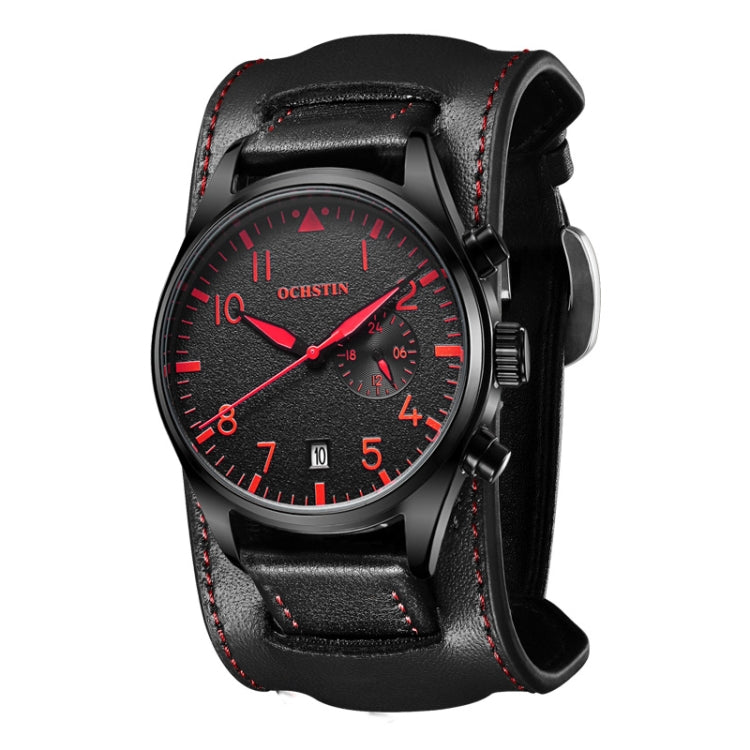 Ochstin 7228 Multifunctional Business Leather Wrist Wrist Waterproof Quartz Watch