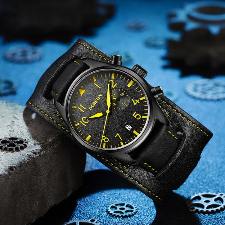 Ochstin 7228 Multifunctional Business Leather Wrist Wrist Waterproof Quartz Watch