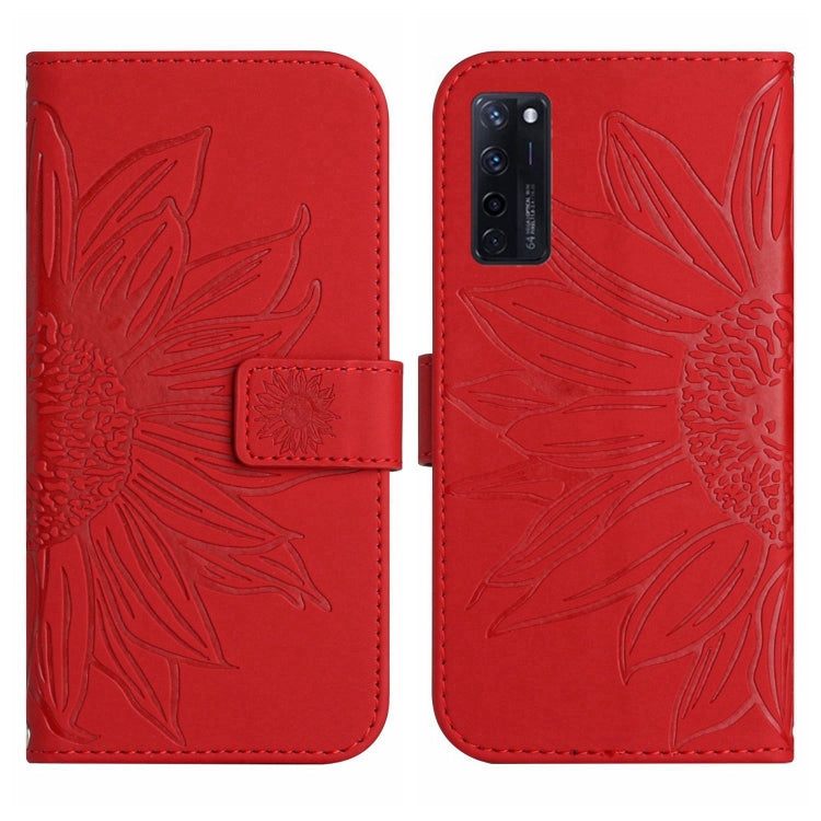 For ZTE Axon 20 4G/20 5G Skin Feel Sun Flower Pattern Flip Leather Phone Case with Lanyard