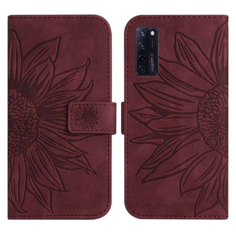 For ZTE Axon 20 4G/20 5G Skin Feel Sun Flower Pattern Flip Leather Phone Case with Lanyard