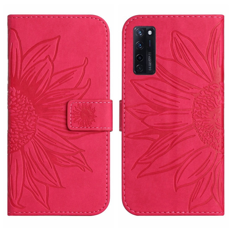 For ZTE Axon 20 4G/20 5G Skin Feel Sun Flower Pattern Flip Leather Phone Case with Lanyard